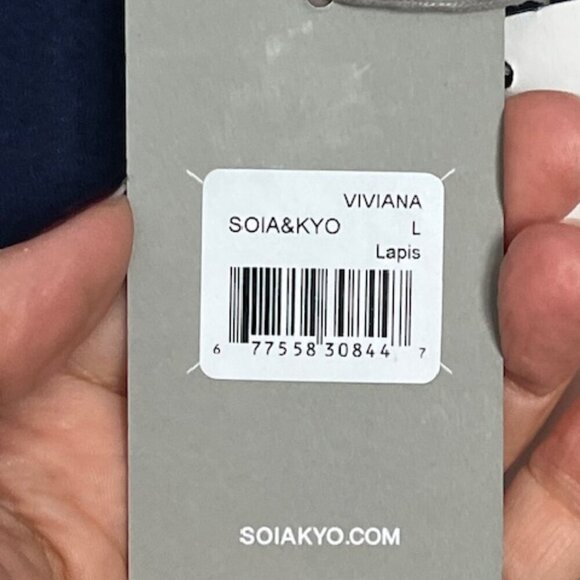 Soia & Kyo Womens Viviana Wool Blend and Quilted Puffer Hooded Coat in Lapis Lrg - Picture 15 of 16